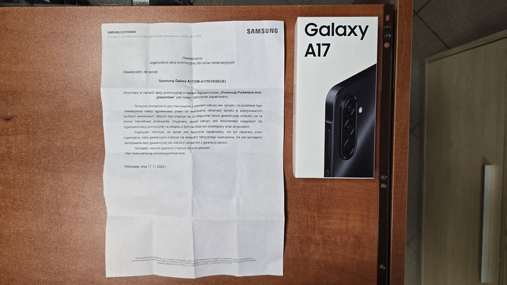 NOWY Samsung Galaxy A17 Dual Sim 128GB/4GB RAM czarny, gwarancja