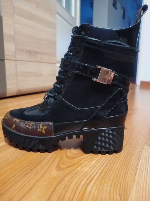 Buty louis vuitton na grubym obcasie