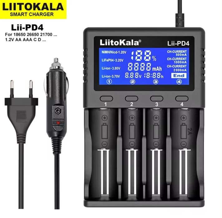 Цифрова зарядка для аккумуляторів 18650 - ААА…