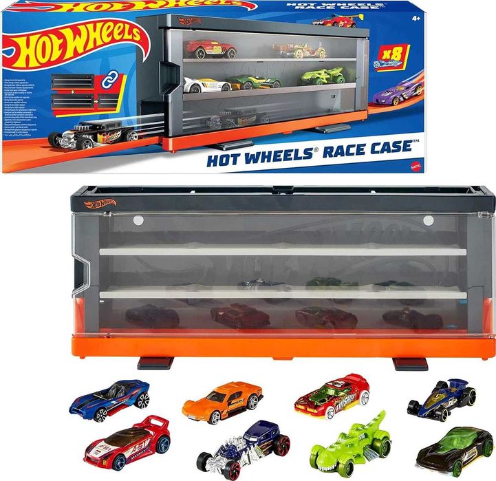 Hot Wheels Race Case Кейс, 8 машинок Хот Вілс Трек, Хотвілз дорога