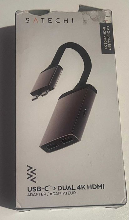 HDMI на 2 монітори Satechi 4k 60Hz HDMI USB TYPE-C PD