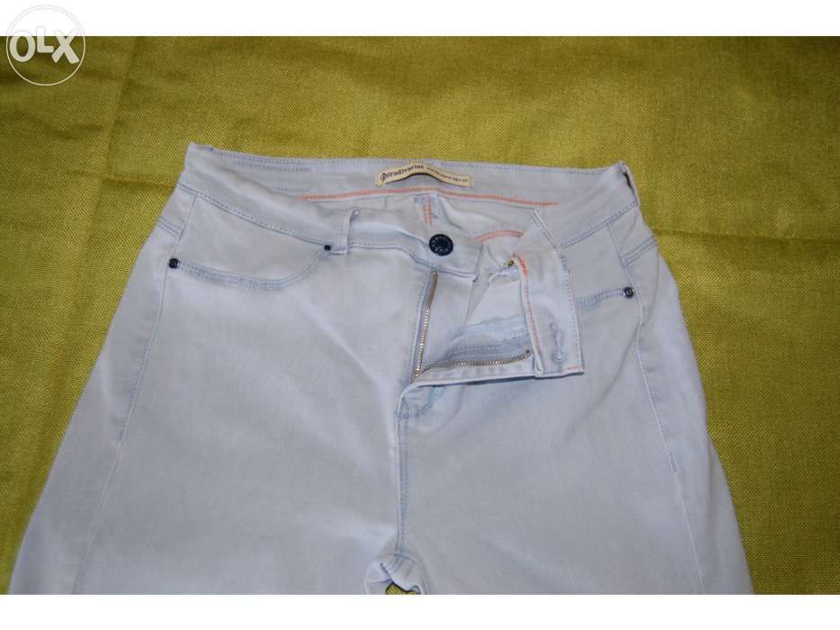 Calças stradivarius jeggings justas ganga azul claro novas 38/40