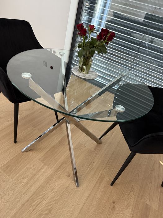 Stol okragly szklany 90cm