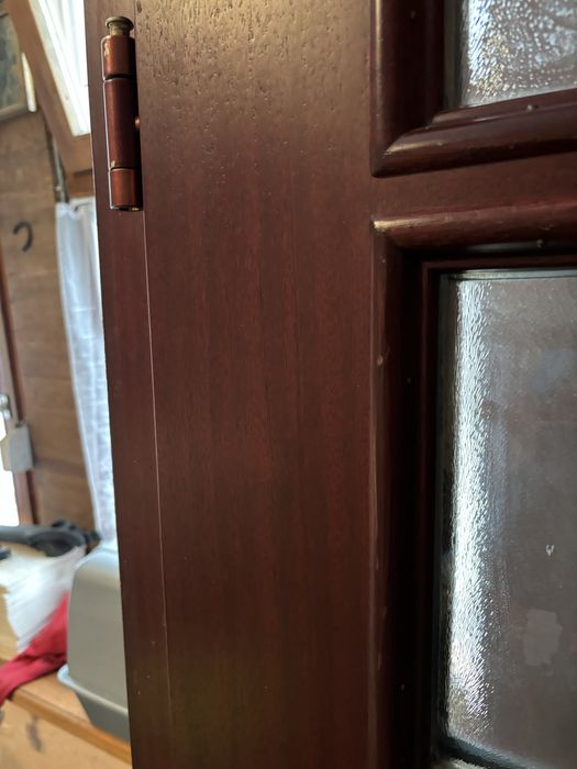 Drzwi zewnetrzne, drewniane machoniowe