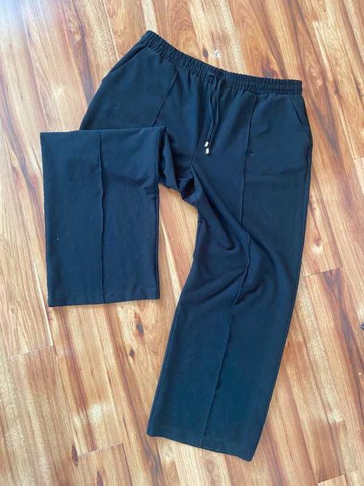 46 48 papaya bardzo szerokie dzwony czarne na gumce xxxl +size