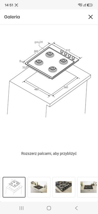 Nowa Płyta gazowa candy chw6lbb