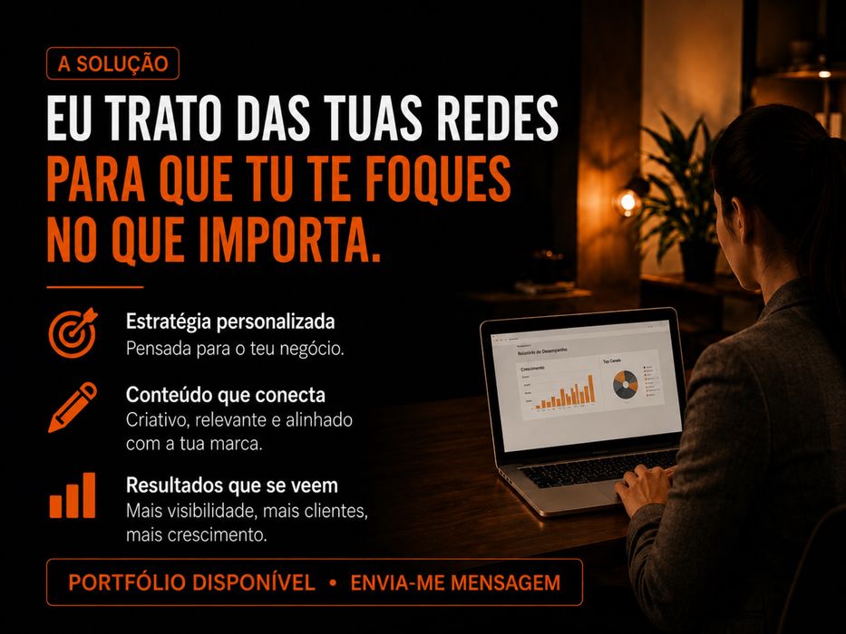 Gestão de redes sociais para o teu negócio | Conteúdo & Estratégias de crescimento