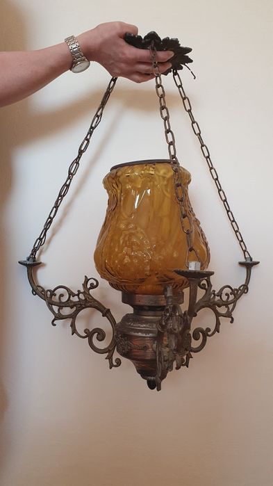 Żyrandol kolorowy, szklany