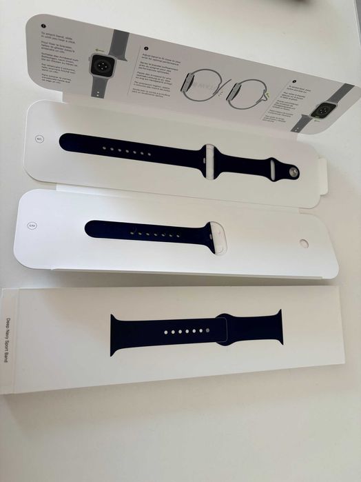 NOWY ORYGINALNY pasek Apple Watch 2/3/4/5/6/7/8/9 granatowy deep navy