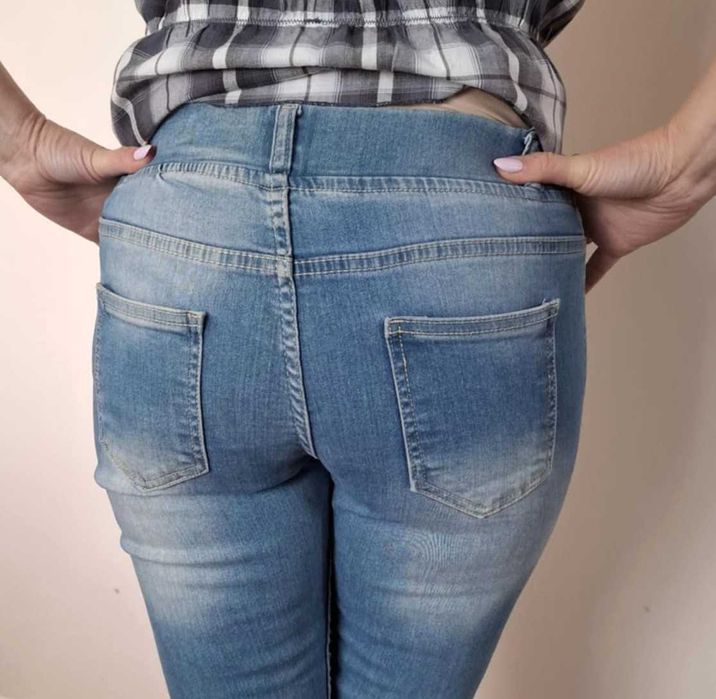 spodnie jeansowe rurki ZENTEX rozciągliwe 38/40 M/L