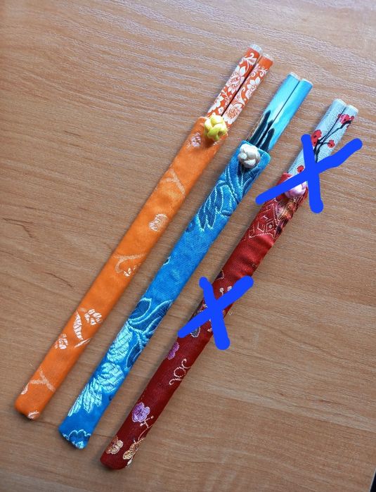 bambusowe PAŁECZKI sushi i nie tylko, etui jedwab sztuczny
