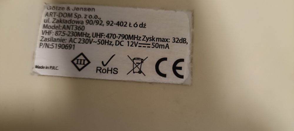 Antena DVB-T 360 stopni