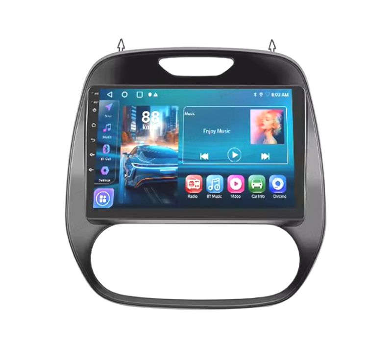 RÁDIO GPS 9'' ANDROID 13 RENAULT CAPTUR 15-17 2 DIN 4GB+64GB