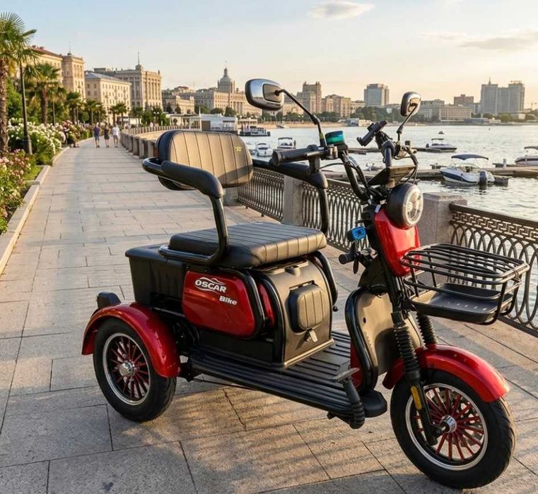 Електротрицикл Oscar Trio2 1200W (2026)  Потужний тяговий скутер 300кг