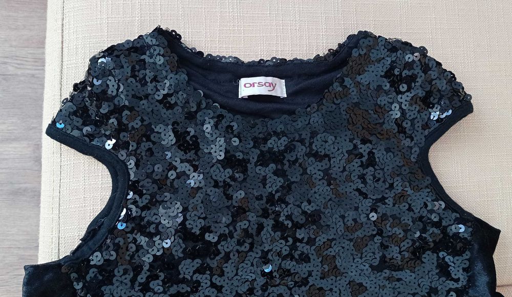 Karnawał sukienka czarna M cekiny ORSAY 38