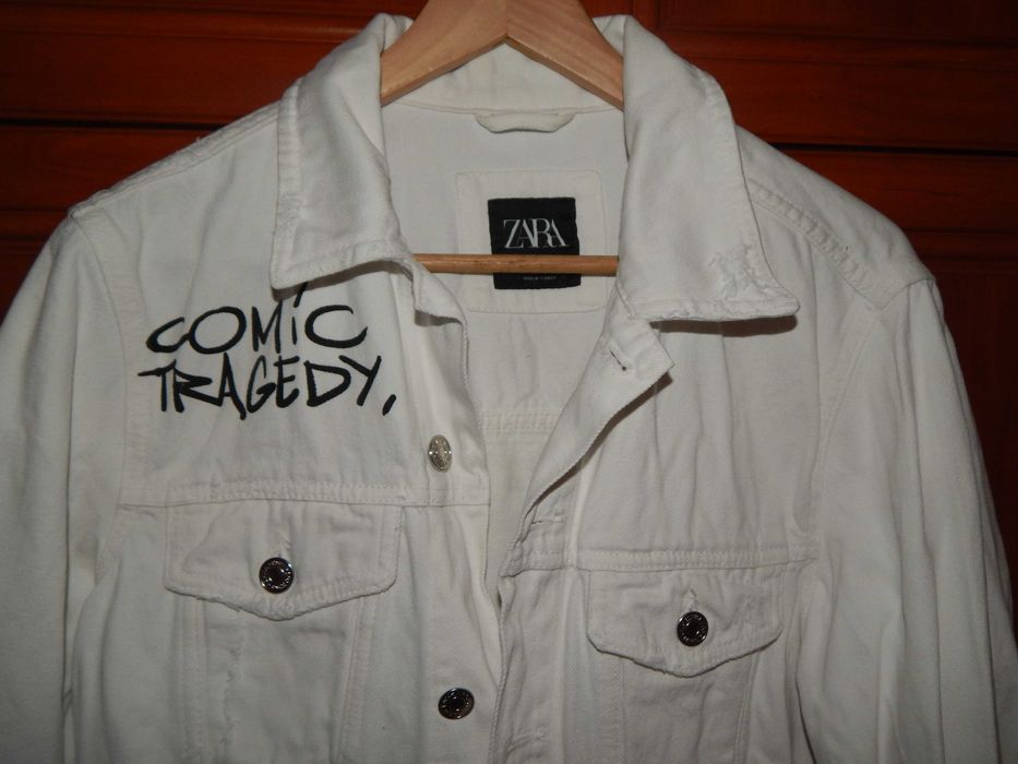 Куртка джинсовая ZARA джинсовка белая оригинал размер S - M Cropp