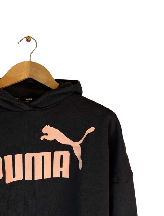 Bluza damska Puma z kapturem czarna duże logo s