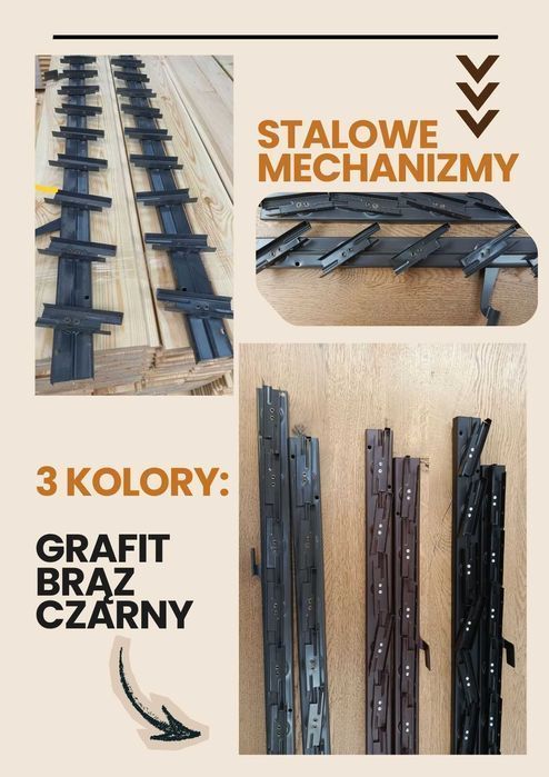 Shutters / ruchome żaluzje,sosnowe deski klasa A / stalowe mechanizmy / wysyłka
