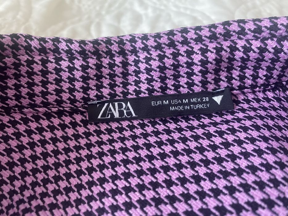 Zara Long Shirt Black And Pink Size M