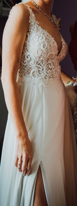 Suknia ślubna Boho rozmiar 36 ivory
