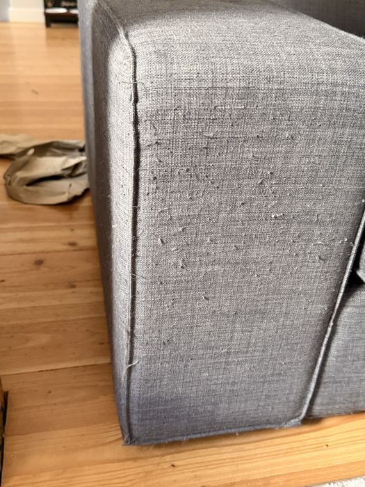 Sofa z szezlongiem szary używany IKEA narożnik