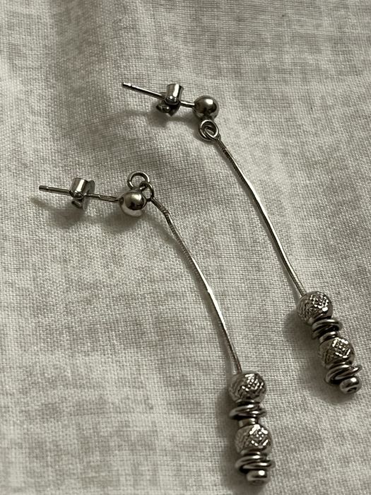 Срібні довгі сережки - пусети