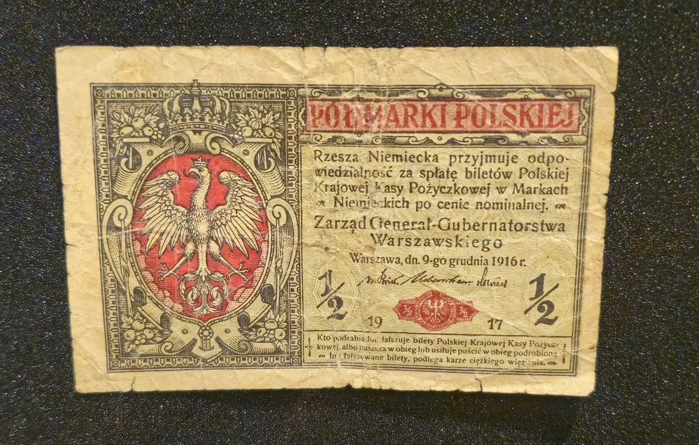 Banknot Polski 1/2 Marki 1916 st.4