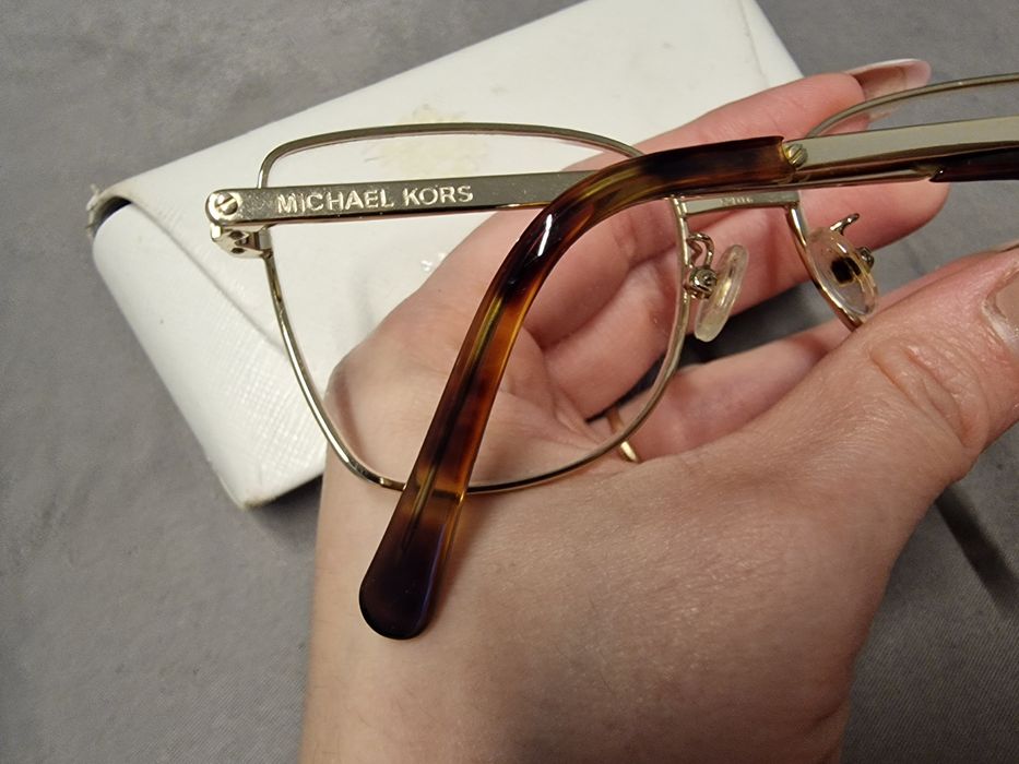 Jak nowe oprawki Michael Kors z etui okulary zlote