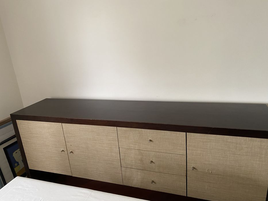 Aparador madeira e tecido