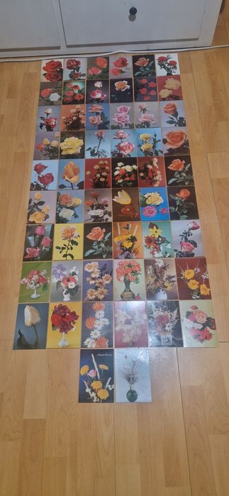 Kolekcja 56 Starych Pocztówek Prl z Kwiatami