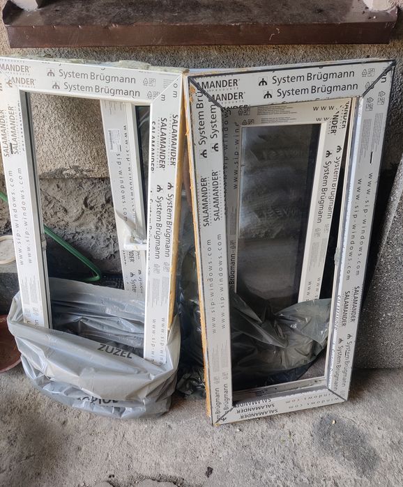 Okna plastikowe poziome okno 95 x 42 cm PCV grafit antracyt