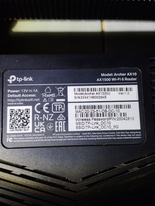 Роутери TP-Link Archer AX10 переплюсовка на запчастини, ціна за два!