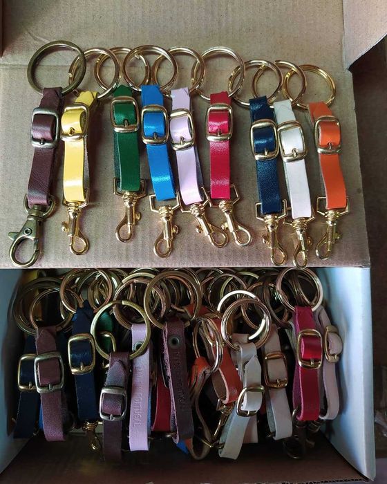 Porta-chaves em pele