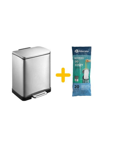 Kosz prostokątny ekskluzywny CUBE, pojemność 12 l, stal matowa PREMIUM