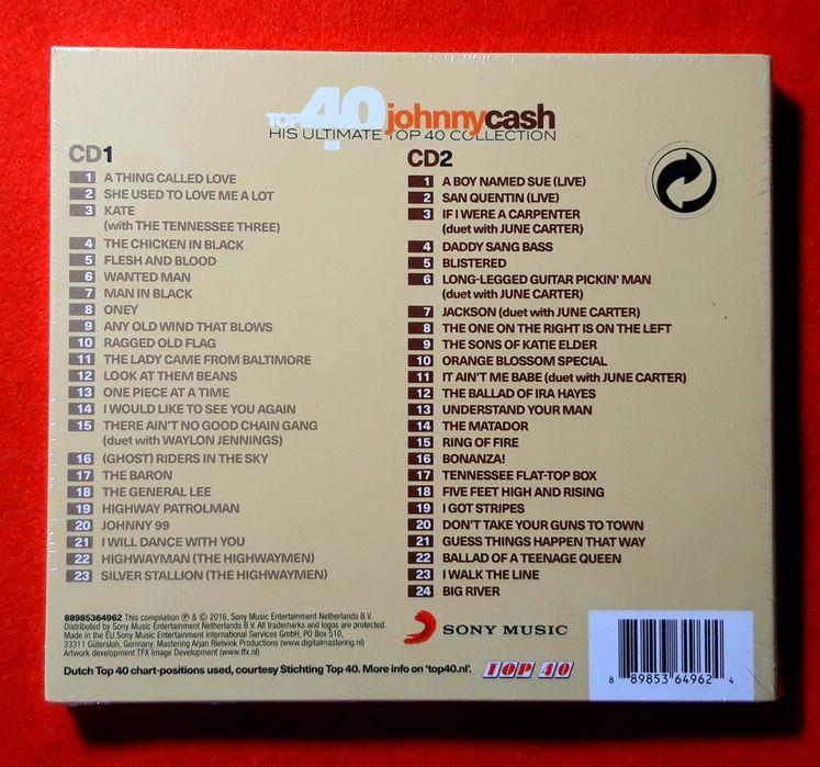 Top 40 Johnny Cash (His Ultimate Top 40 Collection) 2xCD, 2016, FOLIA