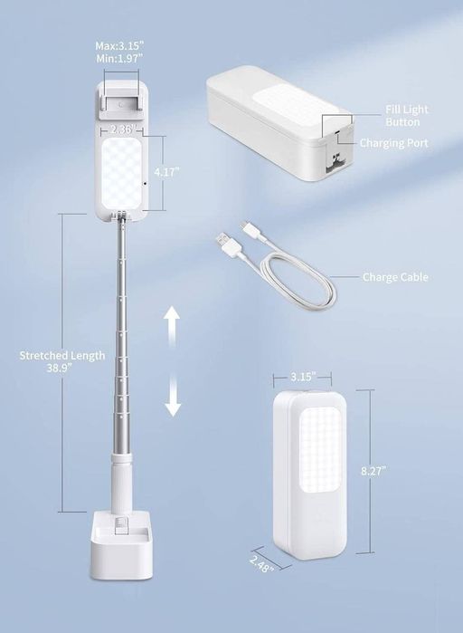 Лампа, штатив, тримач для телефону з LED - підсвіткою