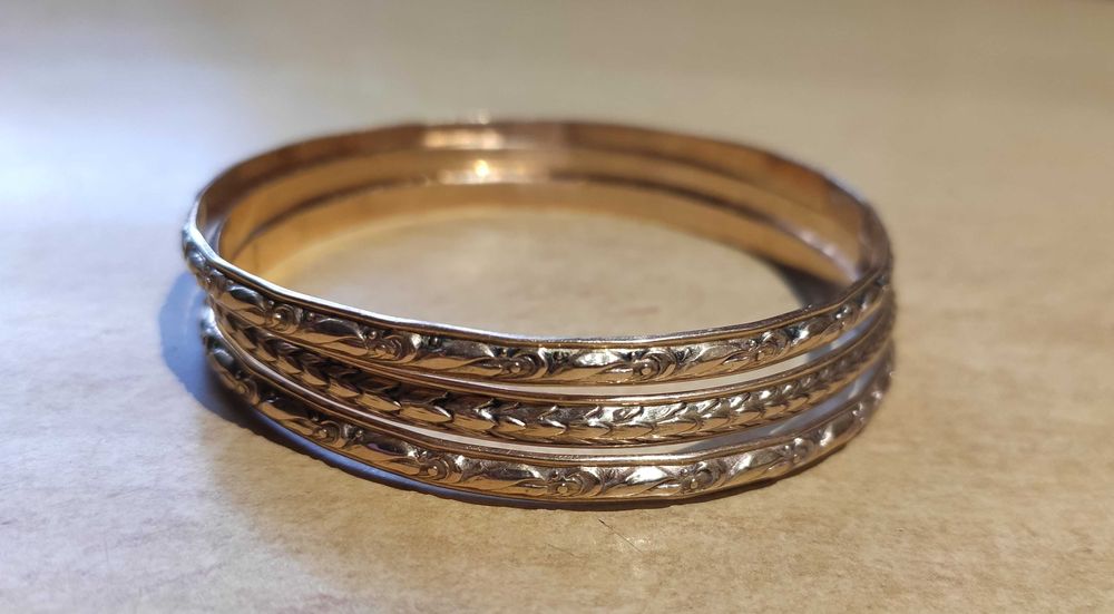 Złote sztywne Bransoletki bangle 3szt. próba 583 42,3g