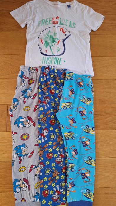 Spodnie 5-6lat chłopiec Psi Patrol,samochody,Sonic,zestaw 110