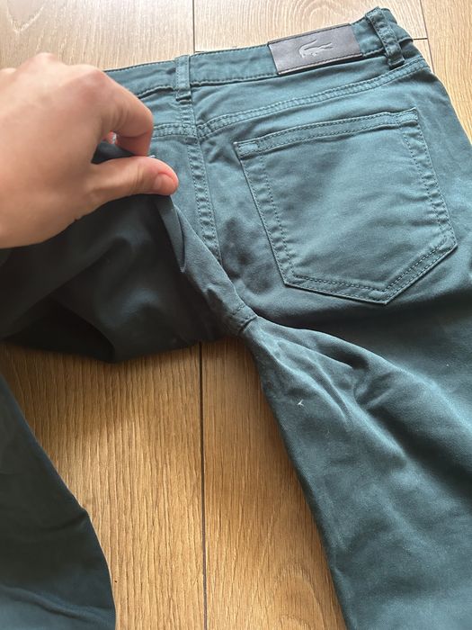 Spodnie rurki Lacoste rozmiar S turkusowe niebieskie piękne