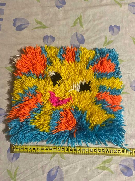 Коврик ворсовый ручная робота Коврик из ниток Солнышко