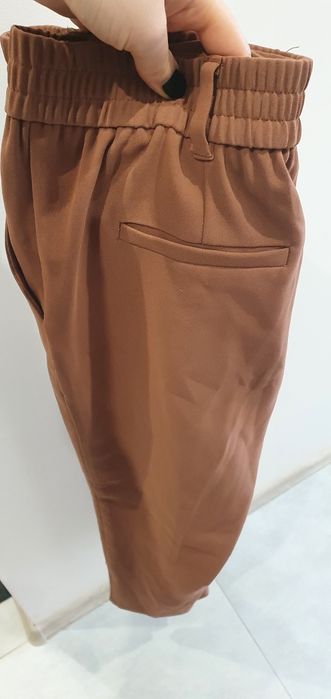 Spodnie beżowe S 36 Mango kamelowe 38 m