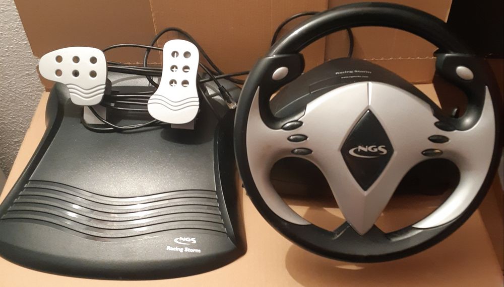 Volante c/pedais da NGS, Racing Storm Vibration, PC (USB)