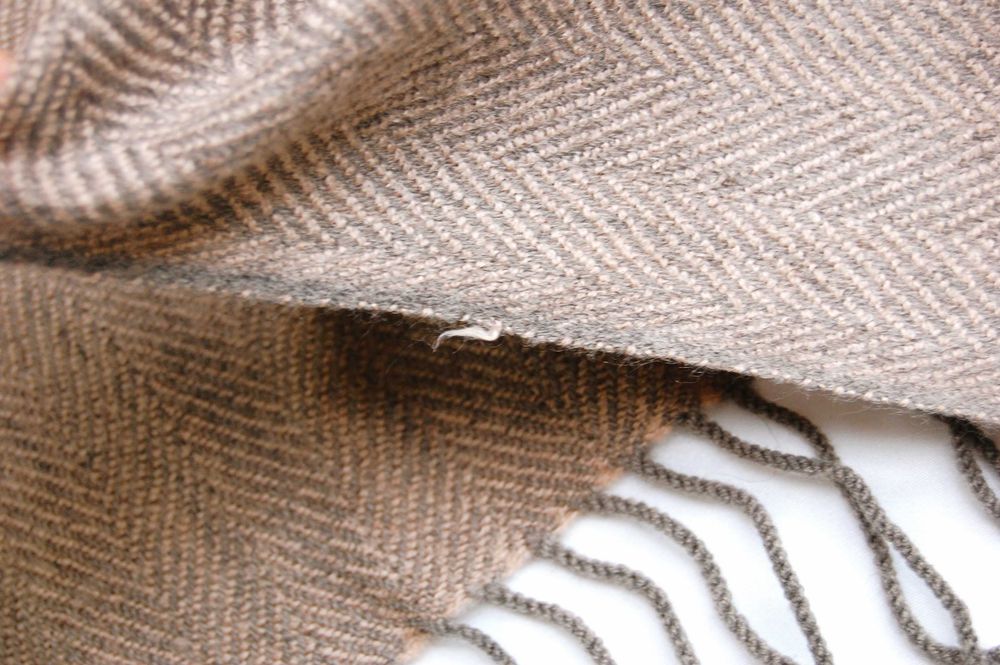 Szal damski, beż, camel, brąz, wiskoza, wełna