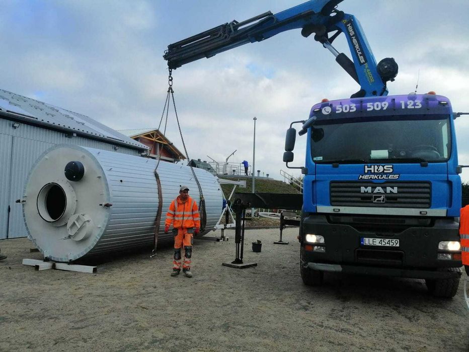 Transport HDS, Usługi dźwigowe,dźwig 12ton, wysięg 15,9/24 m, Gabaryty