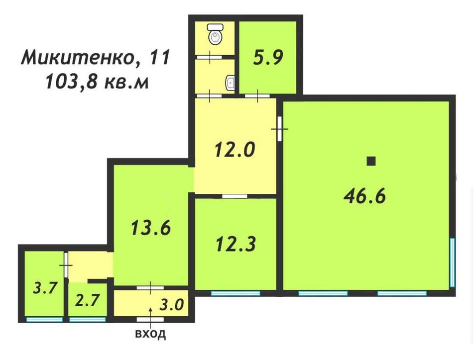 Офісне приміщення 104 кв.м. Івана Микитенка 11, Воскресенка - View 3
