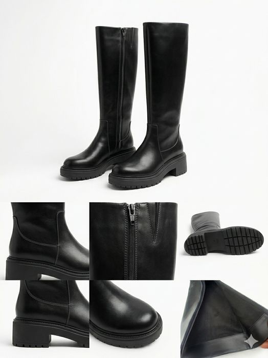 Botas ZARA em PELE (Cano Alto) – Tam. 39 – NOVAS