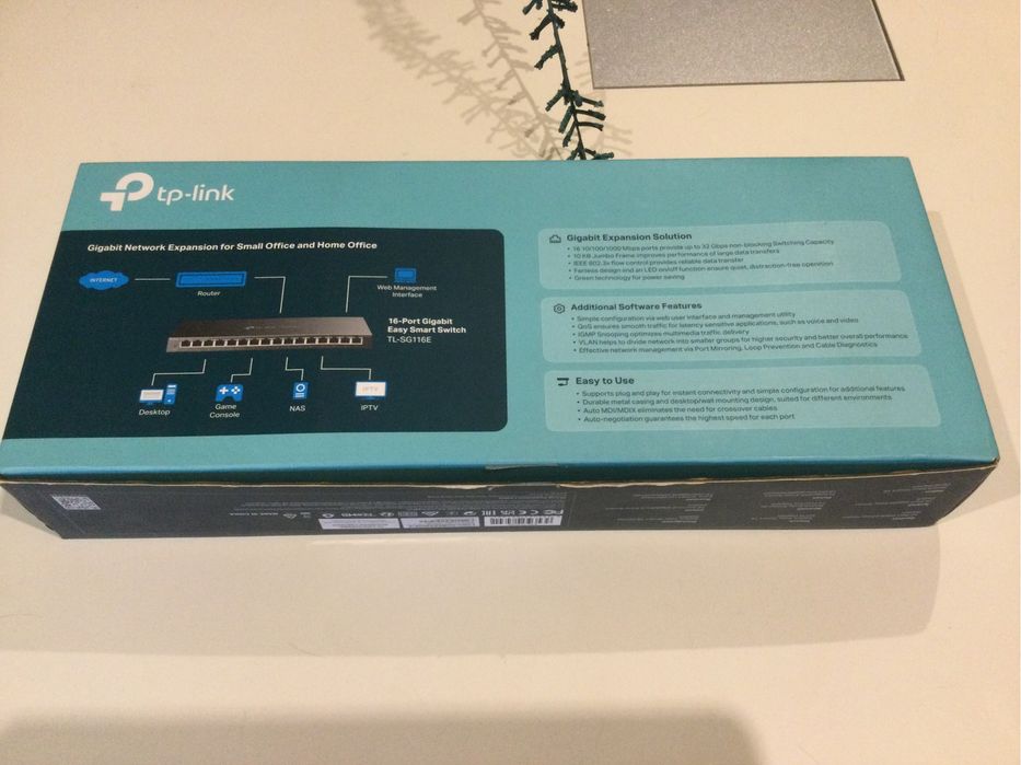 Switch de rede TP-Link  Gigabit 16 portas  com gestao de trafego.