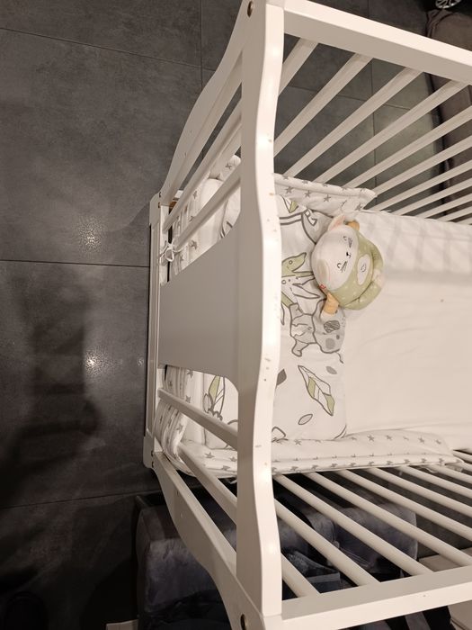 Przepiękne łóżeczko dziecięce Julia z szufladą  białe drewno