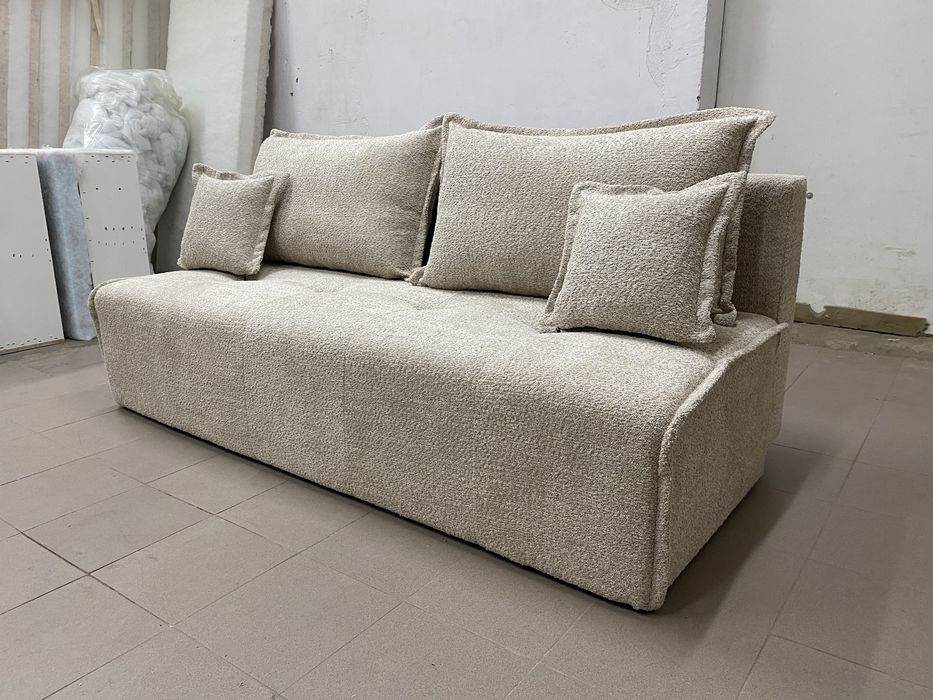 Wygodna kanapa tapicerowana do spania bez boków tkaniny do wyboru