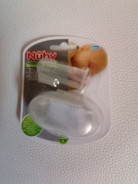 Escova dentes bebé /dedeira de silicone nova com caixa